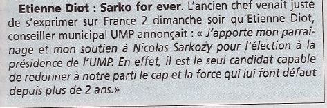Etienne DIOT soutient Nicolas Sarkozy UMP Compiègne