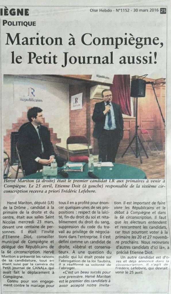 Oise hebdo 30 mars 2016 Mariton